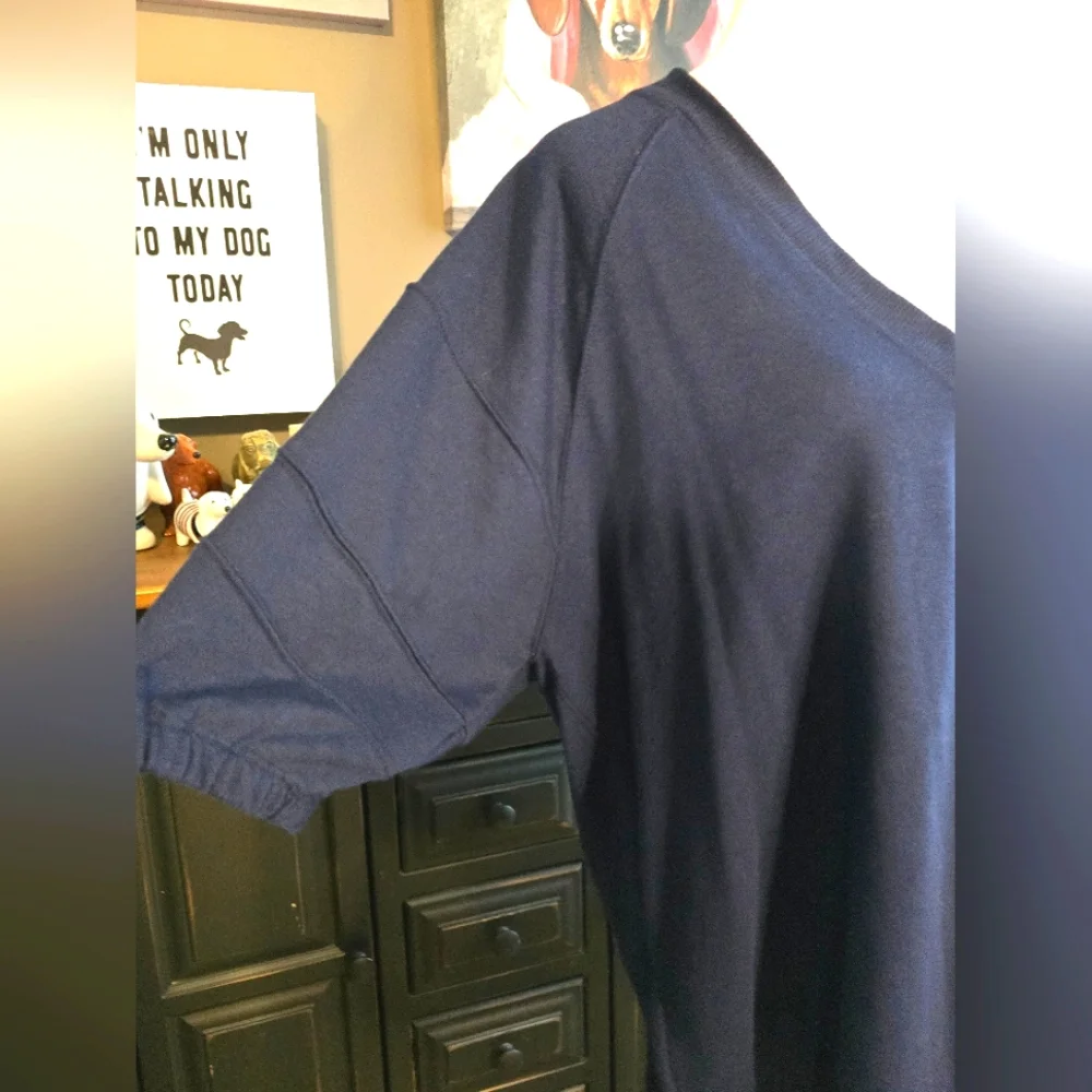 NWT Free People On The Run Top Only Navy Size M - Picture 4 of 9